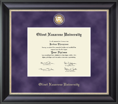 Olivet Nazarene University diploma frame - Regal Edition Diploma Frame in Noir