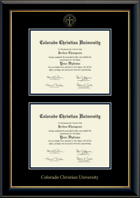 Colorado Christian University diploma frame - Double Diploma Frame in Onyx Gold