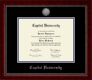 Capital University Silver Engraved Medallion Diploma Frame in Sutton