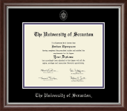 The University of Scranton Silver Embossed Diploma Frame in Devonshire