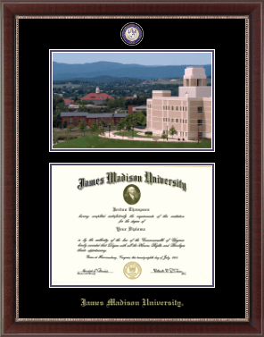 James Madison University diploma frame - Campus Scene Masterpiece Diploma Frame in Chateau