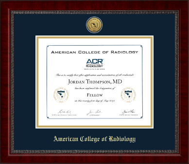 American College of Radiology certificate frame - Gold Engraved Medallion Certificate Frame in Sutton