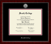South College Silver Engraved Medallion Diploma Frame in Sutton