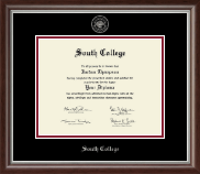 South College Siver Embossed Diploma Frame in Devonshire