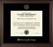 Wellesley College Gold Embossed Diploma Frame in Studio