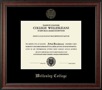 Wellesley College diploma frame - Gold Embossed Diploma Frame in Studio