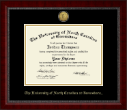 The University of North Carolina Greensboro Gold Engraved Medallion Diploma Frame in Sutton