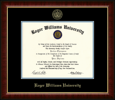 Roger Williams diploma frame - Gold Embossed Diploma Frame in Murano