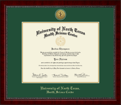 University of North Texas Health Science Center diploma frame - Gold Engraved Medallion Diploma Frame in Sutton
