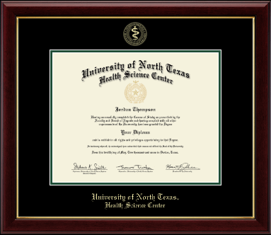 University of North Texas Health Science Center diploma frame - Gold Embossed Diploma Frame in Gallery
