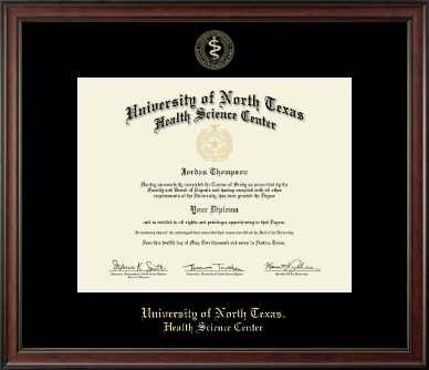 University of North Texas Health Science Center diploma frame - Gold Embossed Diploma Frame in Studio