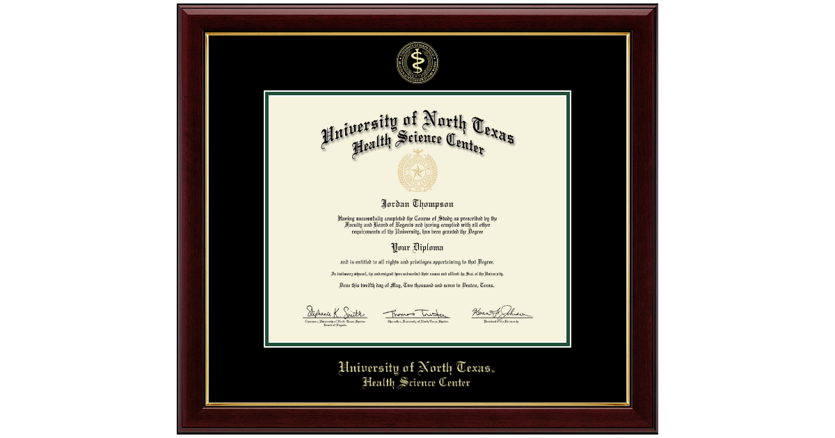 PhD Gold Embossed Diploma Frame in Gallery University of North Texas