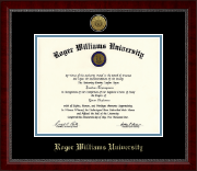 Roger Williams University diploma frame - Gold Engraved Medallion Diploma Frame in Sutton