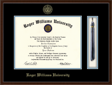 Roger Williams diploma frame - Tassel & Cord Diploma Frame in Delta