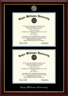 Roger Williams diploma frame - Masterpiece Medallion Double Diploma Frame in Gallery