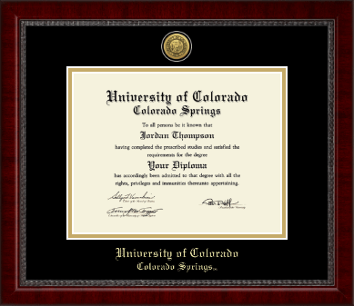 University of Colorado Colorado Springs diploma frame - Gold Engraved Medallion Diploma Frame in Sutton