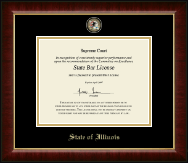 State of Illinois Masterpiece Medallion Certificate Frame in Murano
