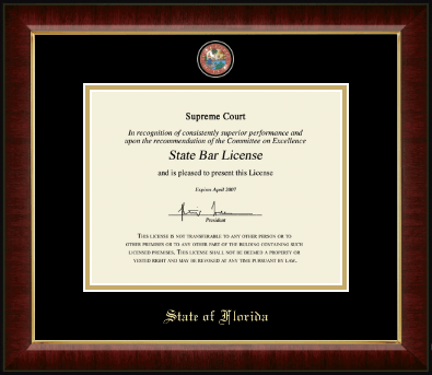 State of Florida certificate frame - Masterpiece Medallion Certificate Frame in Murano