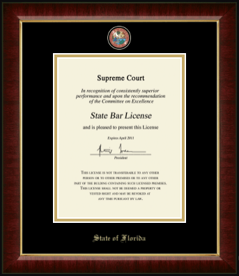 State of Florida certificate frame - Masterpiece Medallion Certificate Frame in Murano
