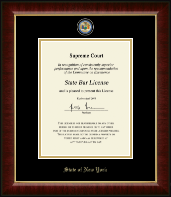 State of New York certificate frame - Masterpiece Medallion Certificate Frame in Murano
