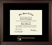 San Juan College diploma frame - Gold Embossed Diploma Frame in Studio