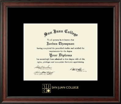 San Juan College diploma frame - Gold Embossed Diploma Frame in Studio