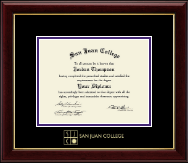 San Juan College diploma frame - Gold Embossed Diploma Frame in Gallery