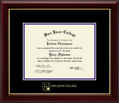 San Juan College diploma frame - Gold Embossed Diploma Frame in Gallery