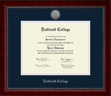 Endicott College diploma frame - Silver Engraved Medallion Diploma Frame in Sutton