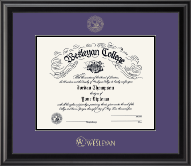 Wesleyan College Georgia diploma frame - Gold Embossed Diploma Frame in Midnight