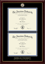 American University Masterpiece Medallion Double Diploma Frame in Gallery