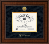 Wesleyan College Georgia diploma frame - Presidential Gold Engraved Diploma Frame in Madison