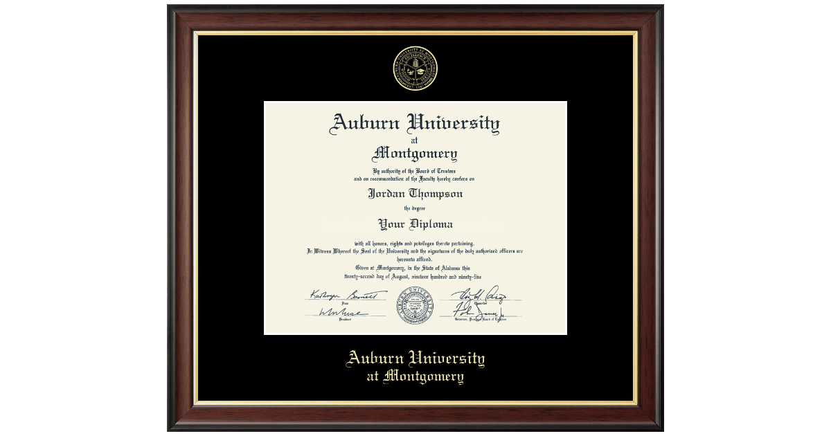 Gold Embossed Diploma Frame in Studio Gold Auburn University Montgomery