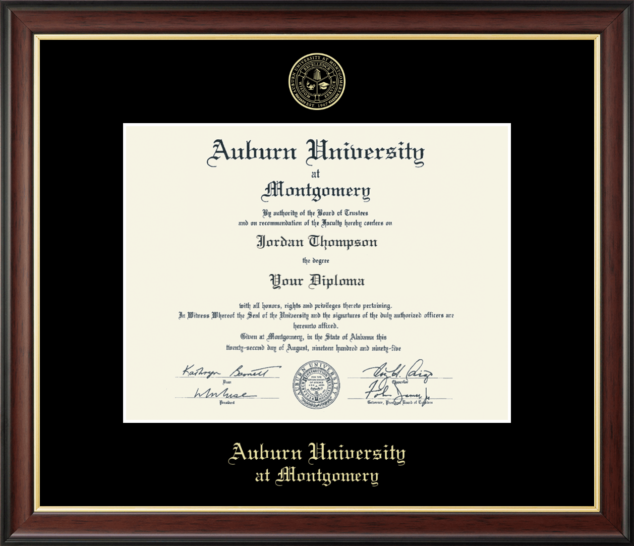Auburn University Montgomery Gold Embossed Diploma Frame In Studio Gold Item 340853 From Aum Bookstore