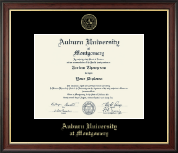 Auburn University Montgomery Gold Embossed Diploma Frame in Studio Gold