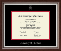 University of Hartford Silver Embossed Diploma Frame in Devonshire