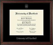 University of Hartford Silver Embossed Diploma Frame in Studio