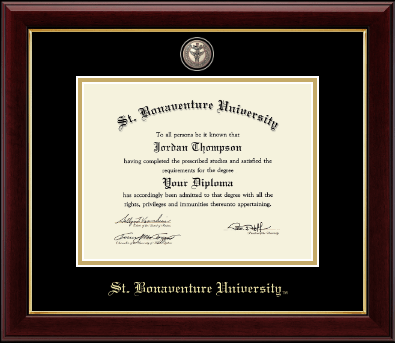 St. Bonaventure University diploma frame - Masterpiece Medallion Diploma Frame in Gallery