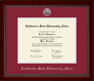 California State University Chico Silver Engraved Medallion Diploma Frame in Sutton