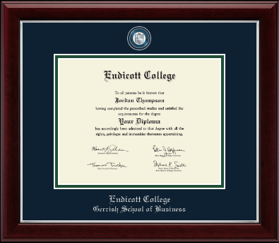 Endicott College diploma frame - Masterpiece Medallion Diploma Frame in Gallery Silver