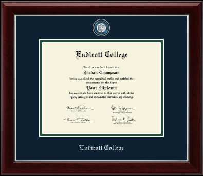Endicott College diploma frame - Masterpiece Medallion Diploma Frame in Gallery Silver