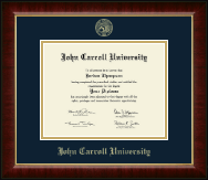 John Carroll University Gold Embossed Diploma Frame in Murano