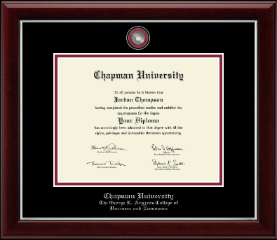 Chapman University diploma frame - Masterpiece Medallion Diploma Frame in Gallery Silver