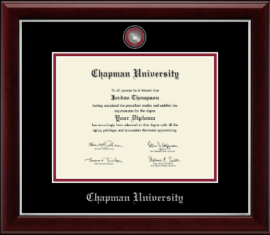 Chapman University diploma frame - Masterpiece Medallion Diploma Frame in Gallery Silver