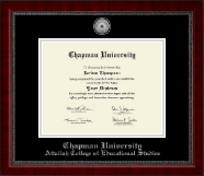 Chapman University diploma frame - Silver Engraved Medallion Diploma Frame in Sutton