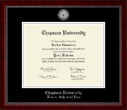 Chapman University Silver Engraved Medallion Diploma Frame in Sutton
