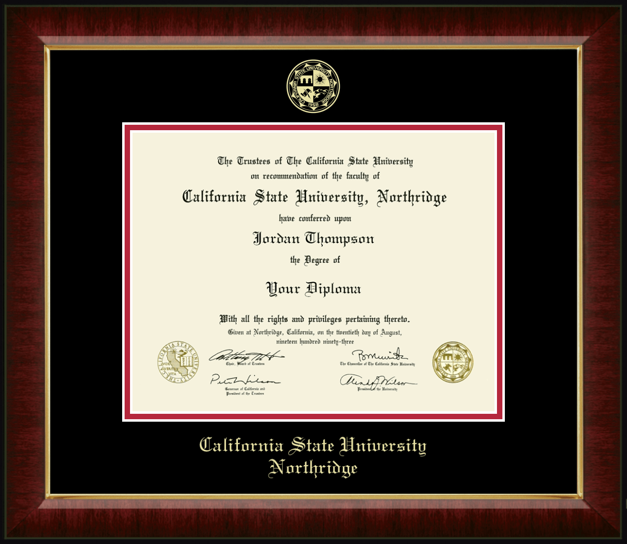 California State University Northridge Gold Embossed Diploma Frame In Murano Item 341058 From Csun Campus Store