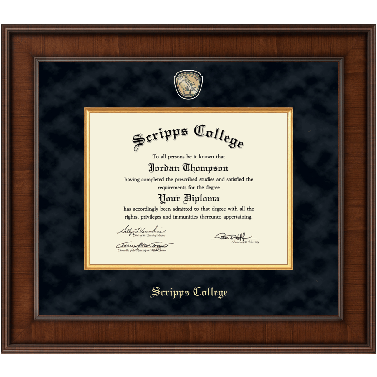Scripps College Diploma Frame Custom Frames Online Church Hill Classics