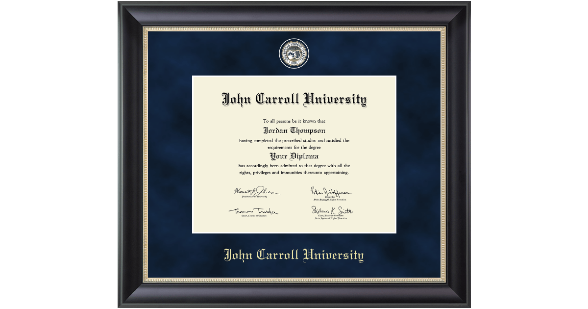 Regal Edition Diploma Frame in Noir John Carroll University Item