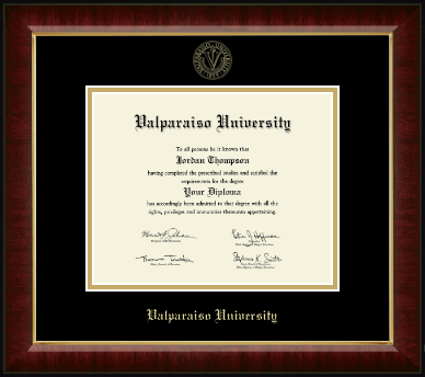 Valparaiso University diploma frame - Gold Embossed Diploma Frame in Murano